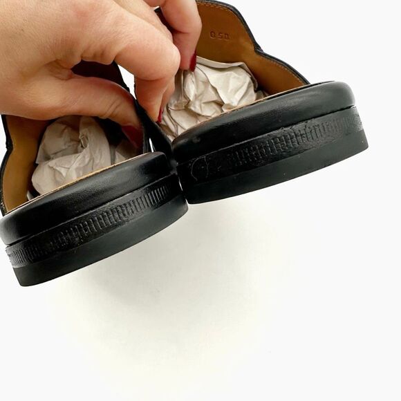 GUCCI Princetown Black Leather Mule Size 37 Horsebit Slip On Loafer - Picture 8 of 11